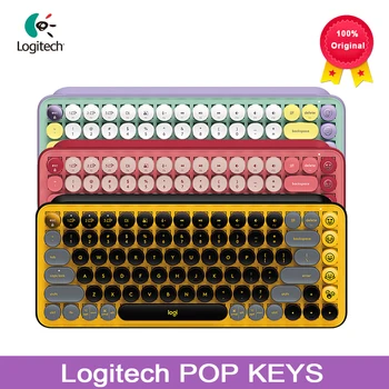 Logitech POP KEYS Безжична Ръчна Преносима клавиатура Bluetooth TTC Tea shaft Подходящ за ipad офис на играта лаптоп Win, Mac