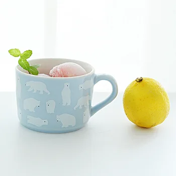 Детска мультяшная млечни чаша с капак, креативна Керамична Чаша, Чаши, Чаши за Кафе, Посуда и прибори за Животни, Подарък