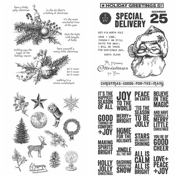 Зимата Уютна Коледа Весел Дядо Празнични Неща Прозрачен Силиконов Печат За Scrapbooking Картичка Албум Изготвяне на Снимки, направи си САМ Занаяти Шаблони
