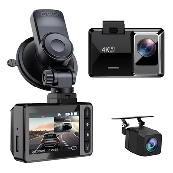 Авто Dvr Камера С 4 До 1080 P Видеорекордер WIFI GPS един dashcam Dash Cam Авто Дървар за Нощно Виждане За Кола