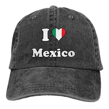 Дамски Мъжки Регулируема Бейзболна Шапка, Аз Обичам Мексико Сити Памучен Деним Бейзболна Шапка Възстановяване На Предишното Положение Шофьор На Камион Шапка