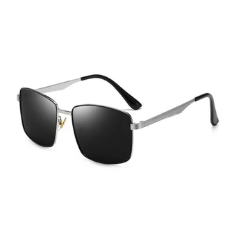 Класическа правоъгълна метална рамка за мъже нови ретро маркови слънчеви очила за пътуване, туризъм шофиране козирка антирадиационные поляризация очила