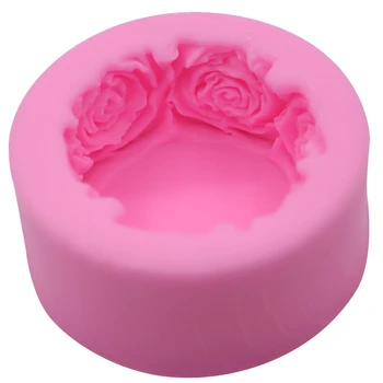 3D Кръгла Роза Цветя Форма на Силиконовата Форма За Сапун DIY Ръчно изработени Сапуни Форми За Производство на Сапун Торта Форми За Свещи Занаят Украса