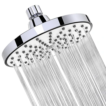 Накрайник за душ 6 инча със защита от течове и запушване, Фиксирана дъждовна накрайник за душ, Спрей за релаксация и спа за високо налягане и дебита на водата
