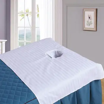 4x Baumwolle Massagetisch Gesicht Loch Handtuch Beauty Bett Atmung Deckblatt