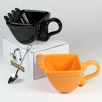 Креативна Кафеена Чаша Багер Багер Кофа Модел Дизайнерски Чаши за Кафе С Мляко и Чаша Чай, Чаша за Кафе, Чаши За Вода Подарък Чаша с Лъжица